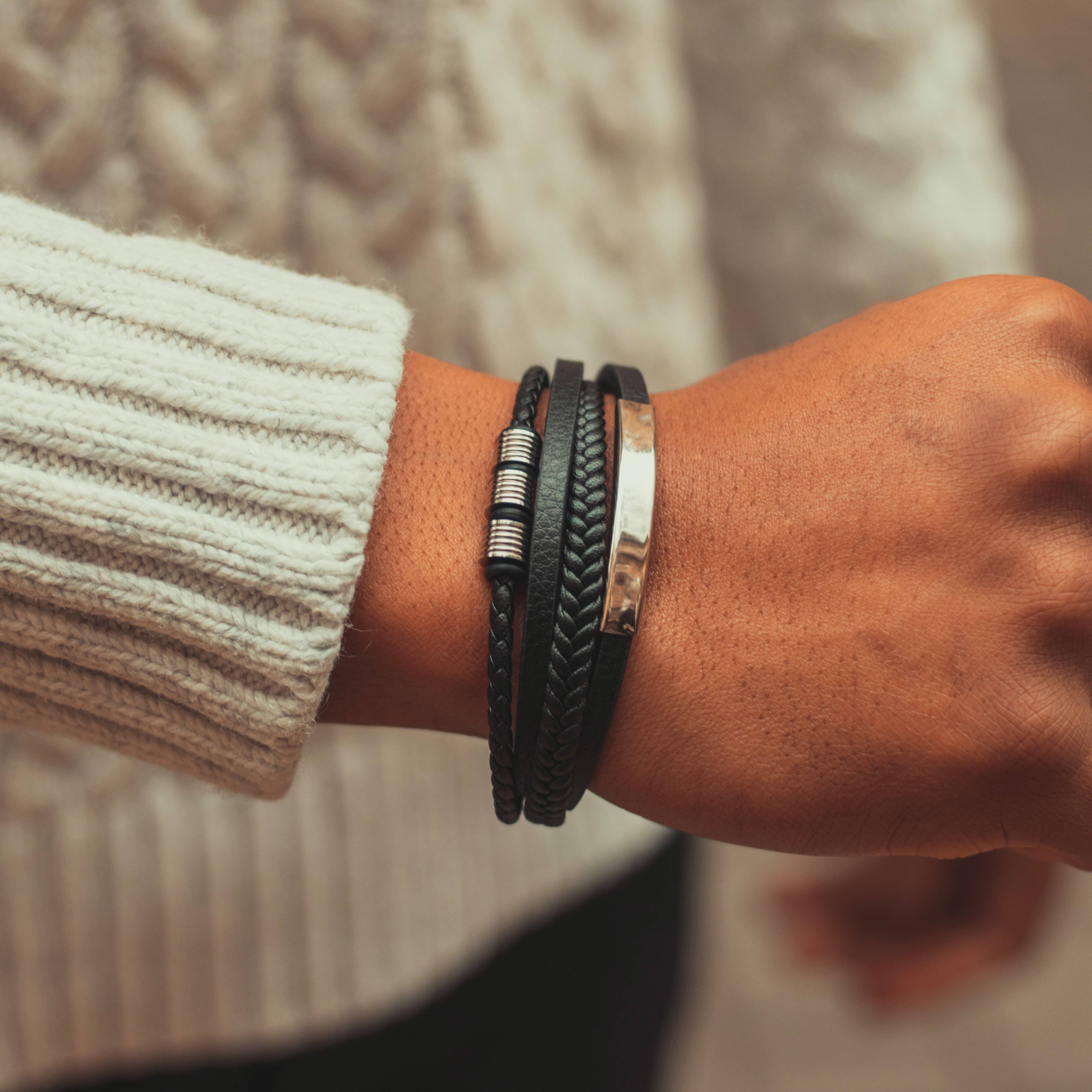 SERASAR - Wholesale Woven/Braided Bracelet - “Brave” leather bracelet5