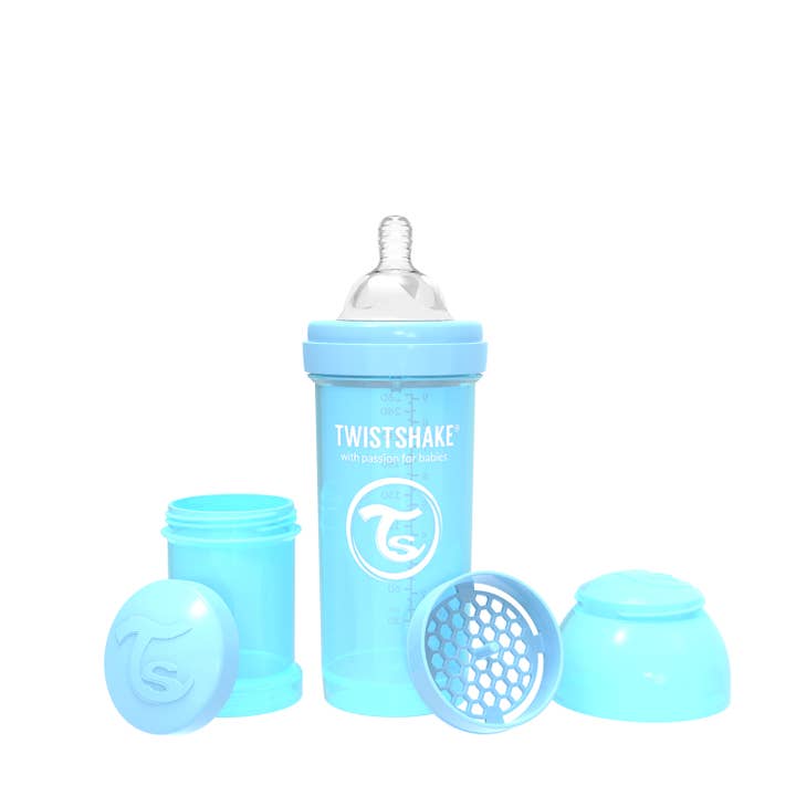 Posh Baby & Kids - Wholesale Baby Bottle - 8 oz Pastel Blue Twistshake Anti Colic Baby Bottles0