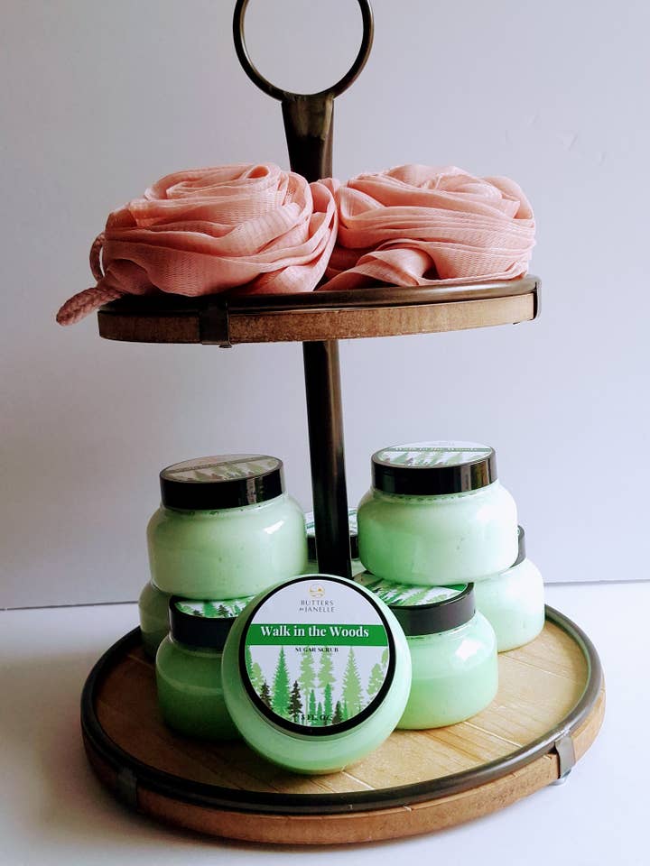 A walk in the Woods Sugar Scrub for wholesale by Butters by Janelle