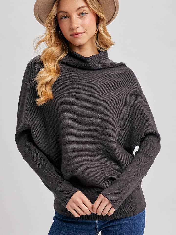 Bluivy - Wholesale Knit Sweater - Women's - SLOUCH NECK DOLMAN SLEEVED PULLOVER2