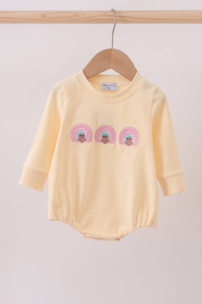 Aspen Rain Boutique - Wholesale Rompertje - Baby - Beige kalkoen borduurwerk bel0