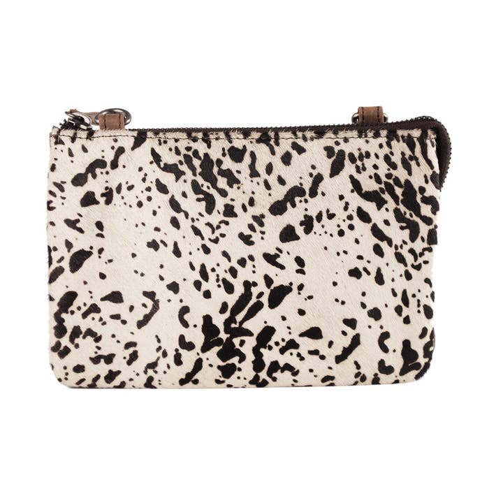 Arrigo - Wholesale Crossbody Bag - Women's - Crossbody Bag - Clutch - Dark Brown Leather & Animal Print