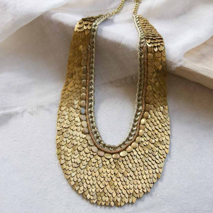Cleopatra Gold Statement Necklace for wholesale by Studio Anai