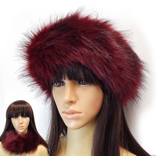 Diacly - Wholesale Fashion Headband - Women's - Long Fur Neck Warmer Infinity Scarf Stretchable Headband5