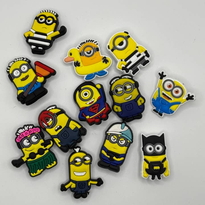 Stilnati - Venta al por mayor Accesorio de calzado - Unisex - 12 piezas de dijes para zapatos de Minions Despicable Me clips amarillos conjunto8
