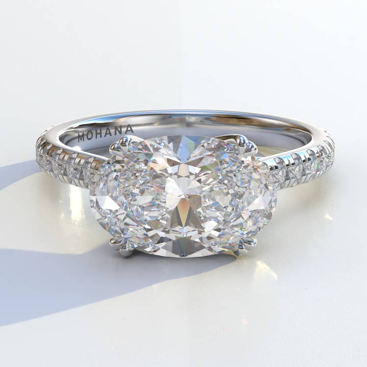 3 Ct Lab Grown Oval Cut Diamond Engagement Ring- Ellipse for wholesale by Mohana Jewels - Luxury