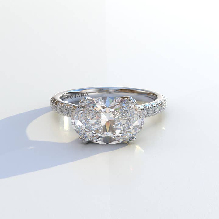3 Ct Lab Grown Oval Cut Diamond Engagement Ring- Ellipse for wholesale by Mohana Jewels - Luxury