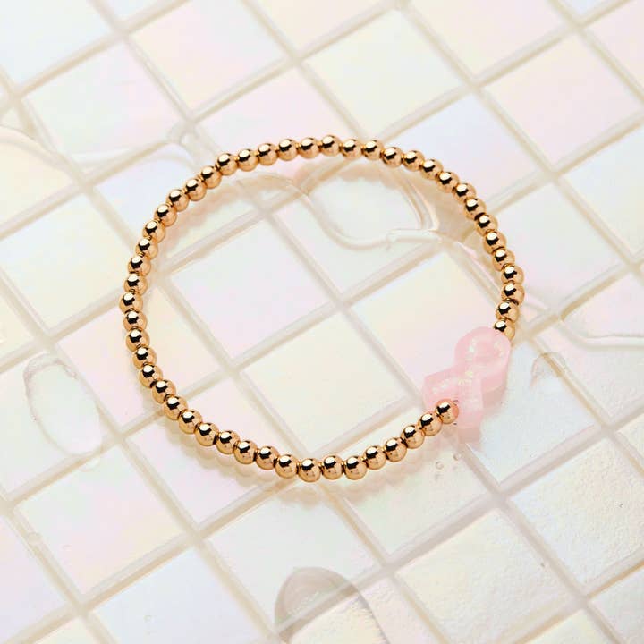 Holy Water Bracelet - Wholesale Charm/Dangle Bracelet - HOLY WATER PINK RIBBON AWARENESS BRACELET 3