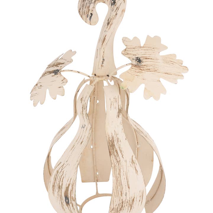 My Amigos Imports - Wholesale Decorative Tabletop Object - CLEARANCE-Fancy Metal Pumpkin-Farmhouse-2 Sizes-White