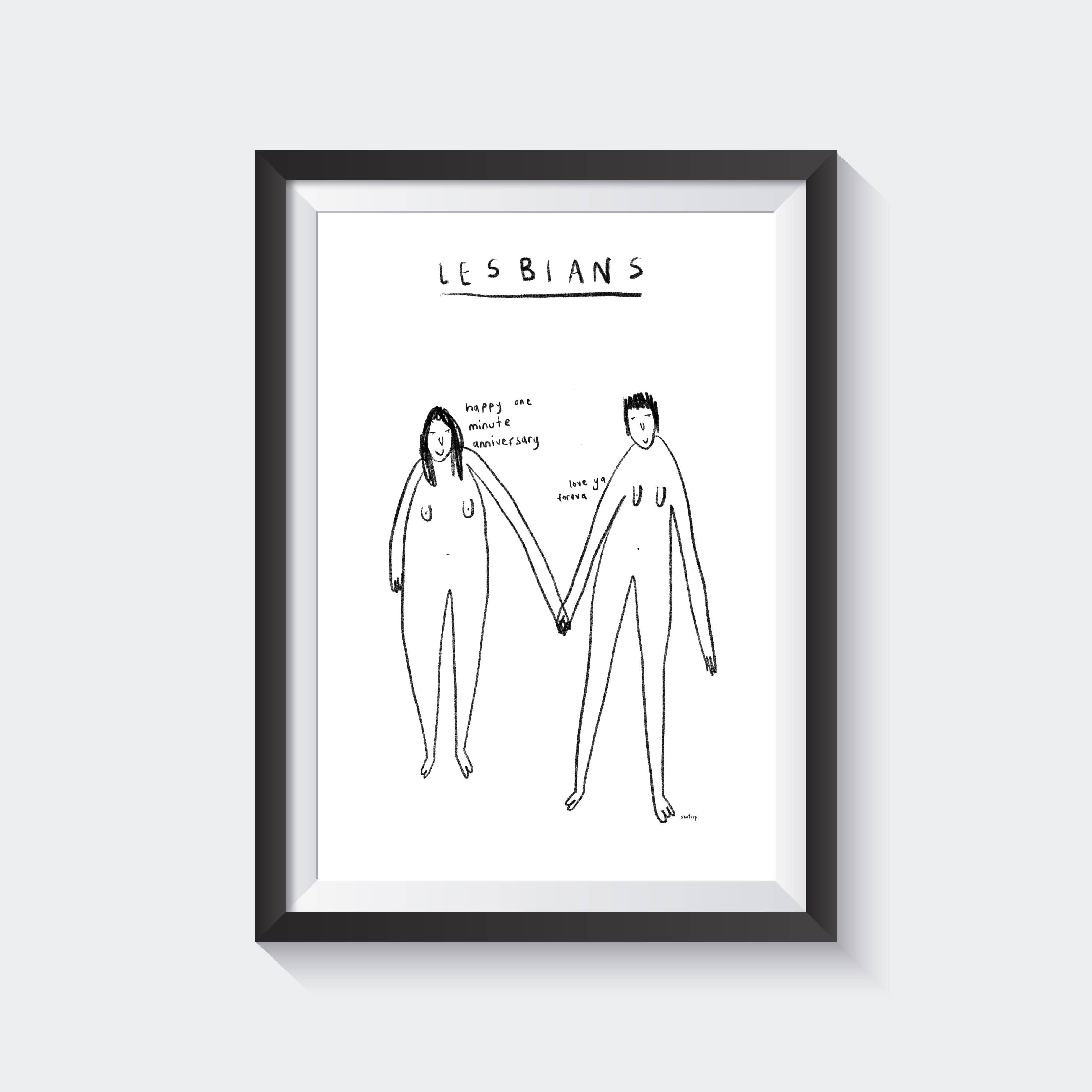 Two Brides Presents - Wholesale Art Print - LESBIAN ANNIVERSARY Art Print