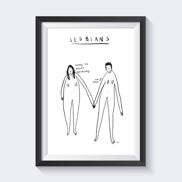 Two Brides Presents - Wholesale Art Print - LESBIAN ANNIVERSARY Art Print0