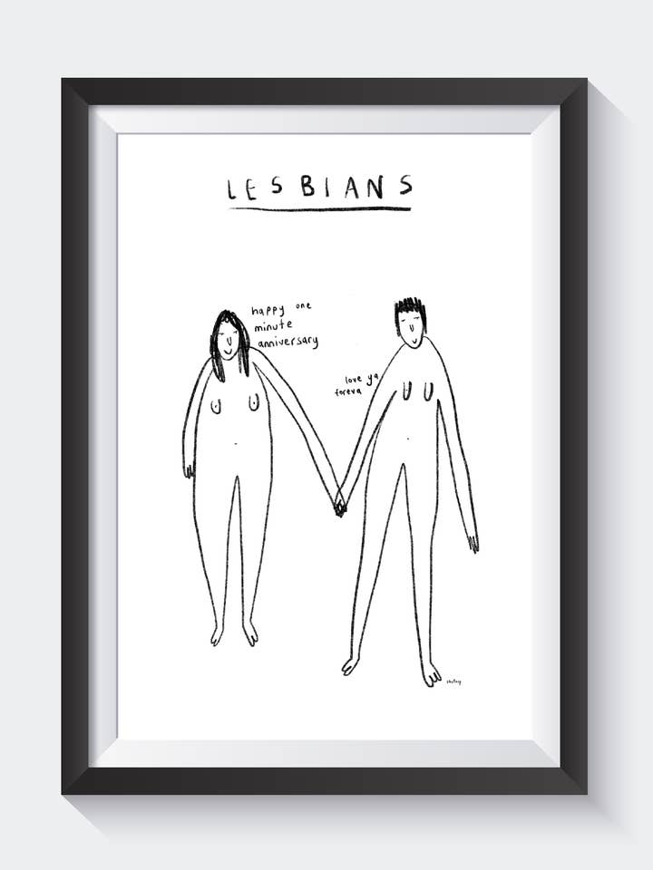 LESBISK ÅRSDAGEN Konsttryck för wholesale av Two Brides Presents