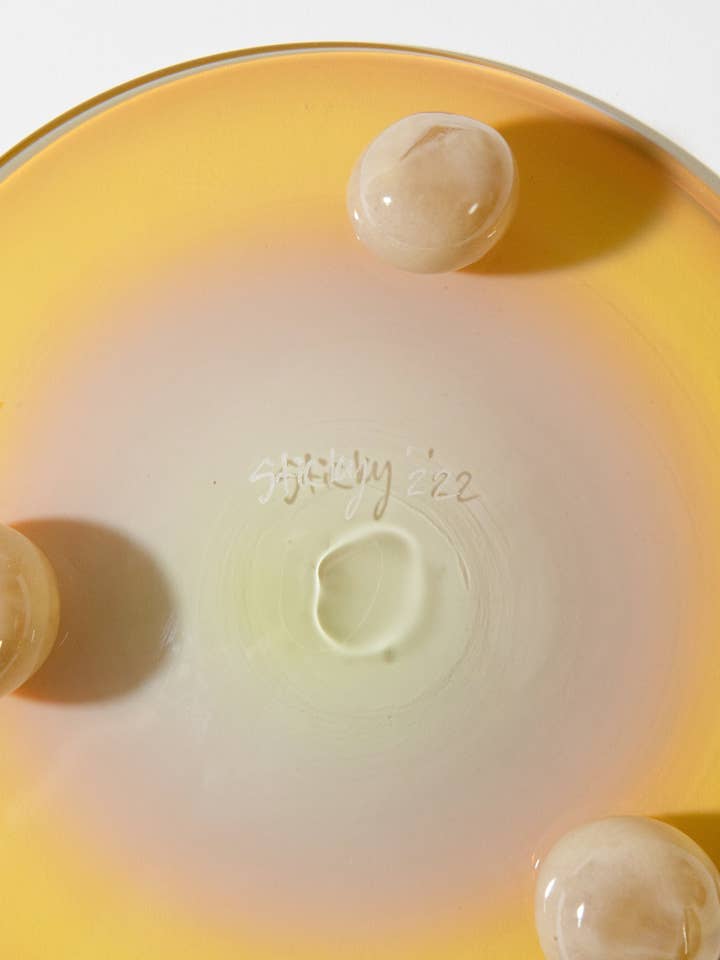 Tripod Dessert Plate #1 for wholesale by Sticky Glass