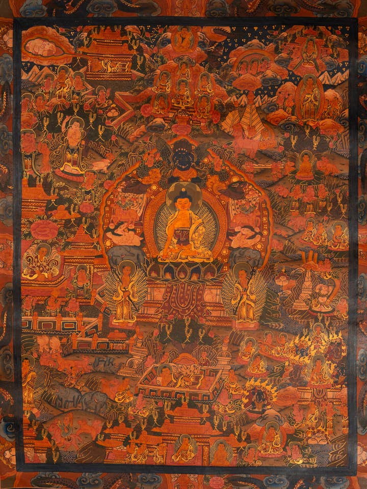 Pintura Thangka de Vida de Buda Antiga por atacado de Lucky Thanka