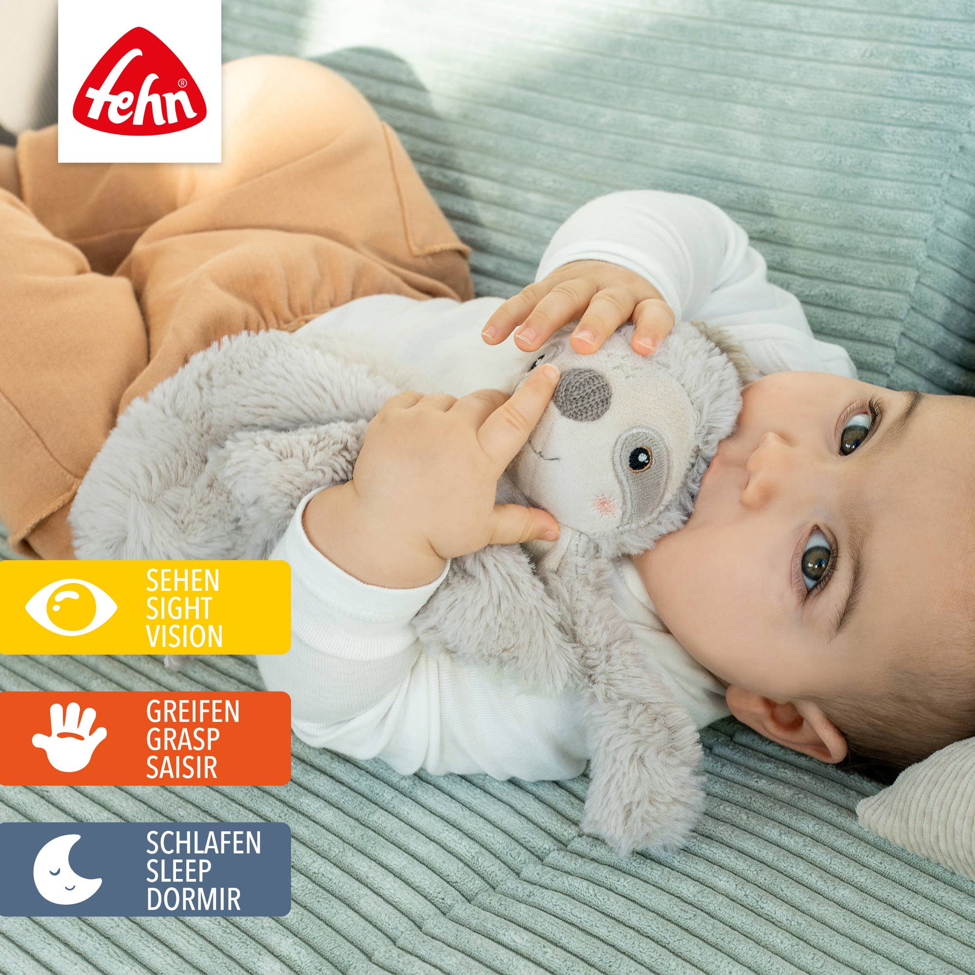 Fehn - Vente Couverture douillette – bébé - Doudou paresseux - Peluche & aide au sommeil1
