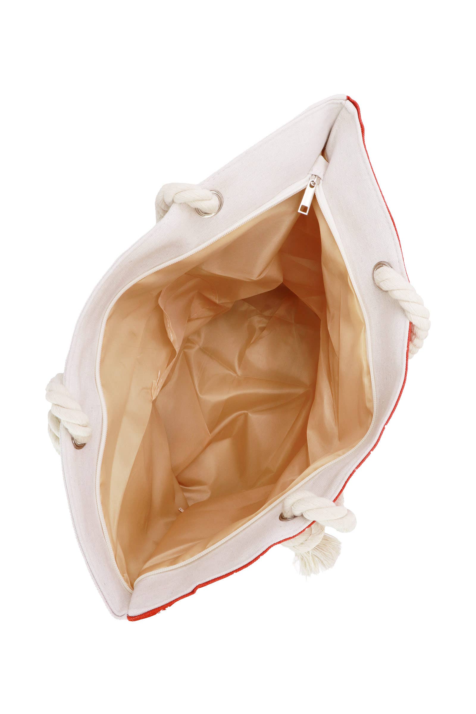 RED WHITE Christmas Winter Village Zipper Canvas Tote Bag for wholesale on Faire4