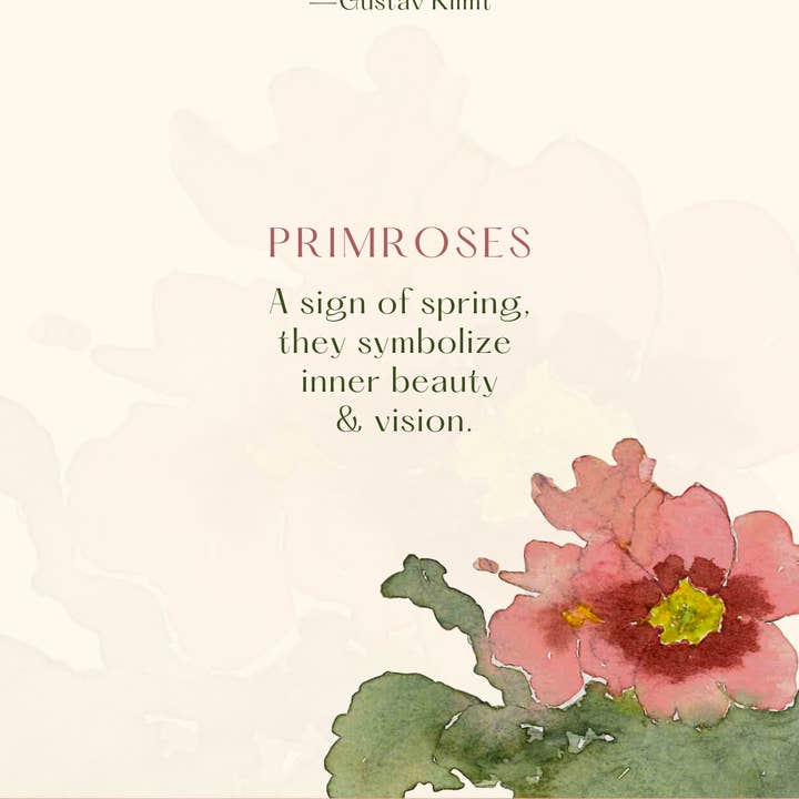 Leafy Lexicon - Wholesale Everyday Greeting Card - Primrose, greeting card1