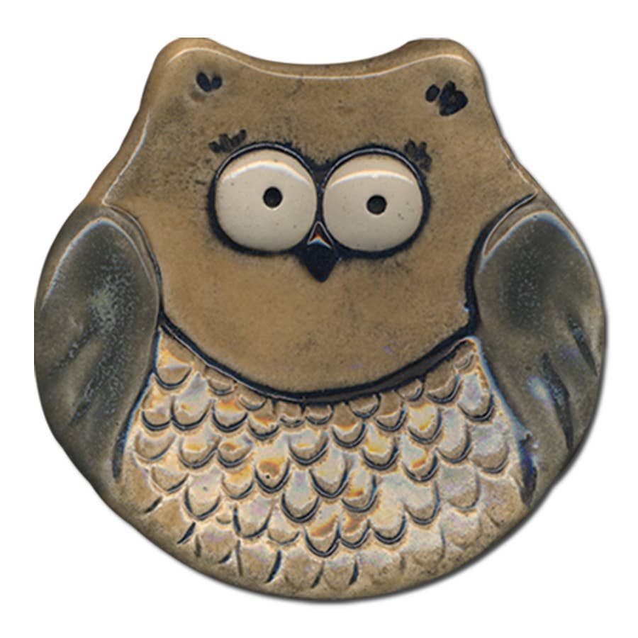 August Ceramics - Wholesale Jewelry Dish - Ceramic Owl Dish: Mini 3" assorted colors0