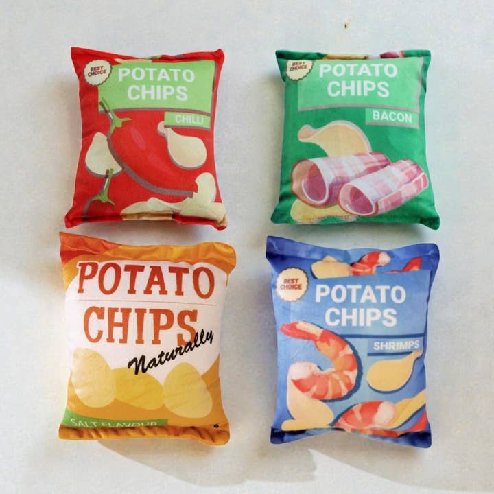 Plush Potato Chips Crinkle Sound Toy for Dogs & Cats for wholesale by SnowBall (We Cover Import Duty to USA)