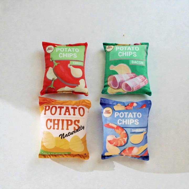 Plush Potato Chips Crinkle Sound Toy for Dogs & Cats for wholesale by SnowBall (We Cover Import Duty to USA)