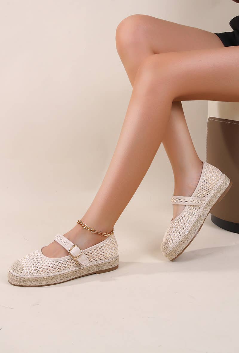 BELLICY / Cink-me - Wholesale Wedges - Women's - Espadrilles in faux woven fibers with strap, PA25-361