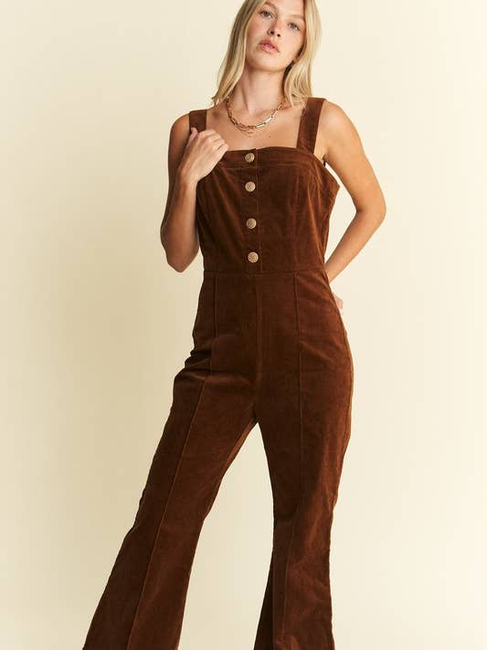 JADE BY JANE - Wholesale Jumpsuit – Women's - BUTTON DOWN CORDUROY FLARED JUMPSUIT ZIPPERED BACK10