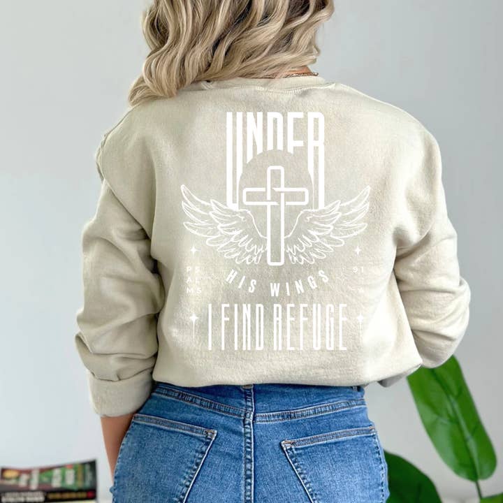 TEELUX - Wholesale Sublimation Transfer - (shirt not Included) Under his Wings I find Refuge 11"x 14" - Screen print Transfer3