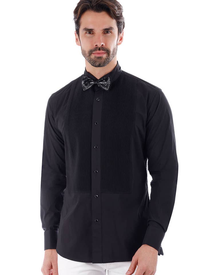 BARABAS – wholesale Buttoned-down shirt – Men's – Men's Tuxedo Wing Collar Long Sleeve Shirt 4txs02