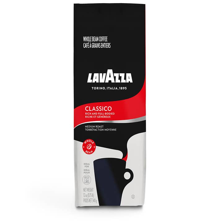 Lavazza - Wholesale Coffee Beans - Lavazza Classico Whole Bean Coffee Blend Medium Roast 12oz (Case of 6)