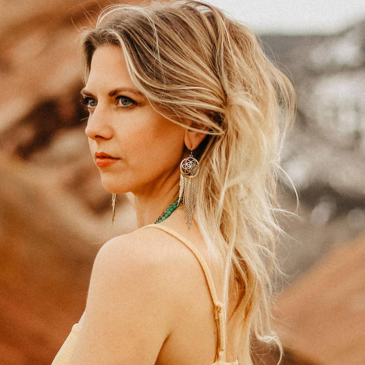 Hiouchi Jewels | Rose & Bolt Grateful Dead Jewelry - Wholesale Dangle Earrings - Dreamer Earring | Gold7