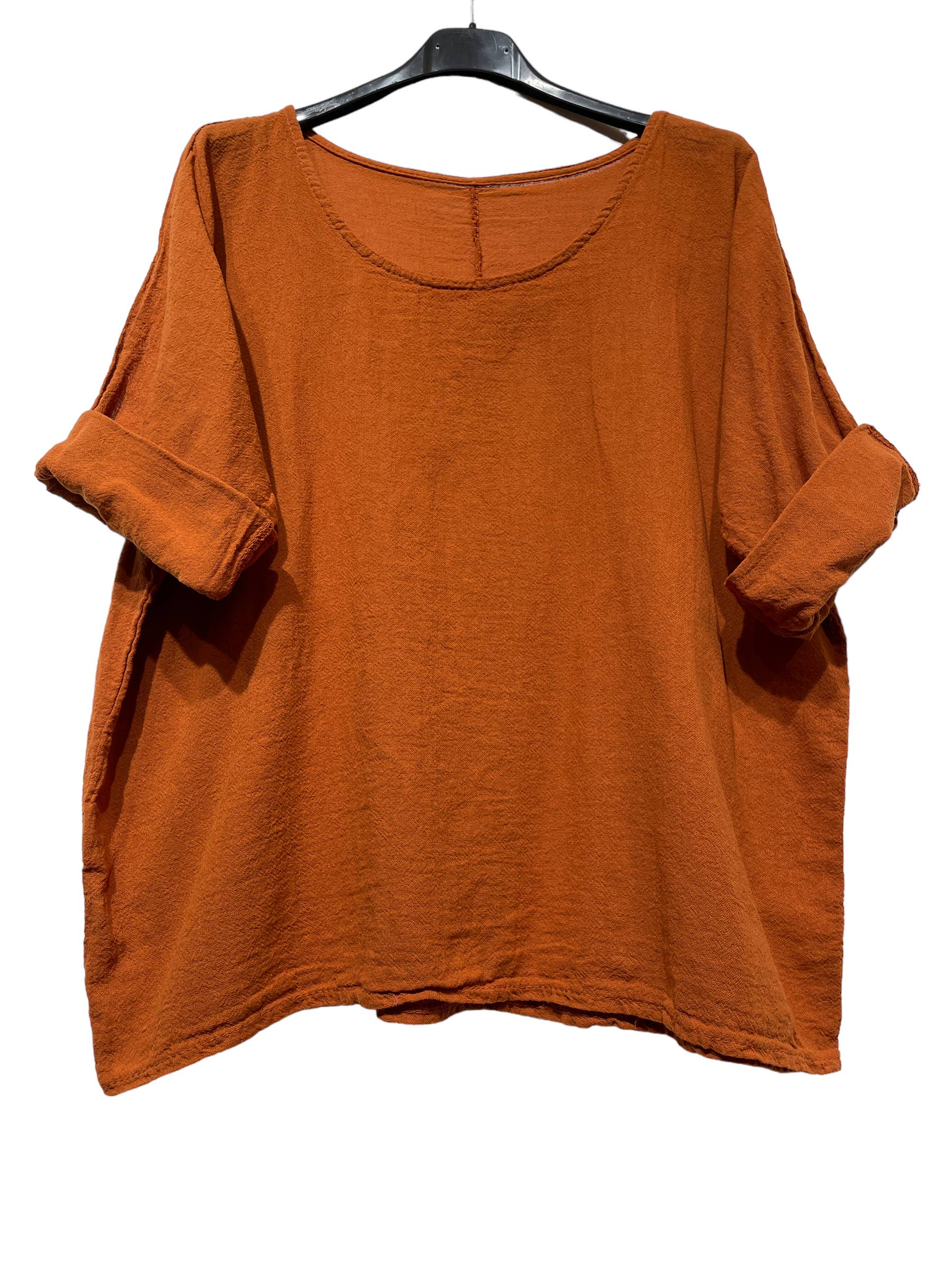 LINEN & COTTON HOUSE – Engroshandel T-shirt – til kvinder – Crop-top i bomuld og hør, bedst sælgende model 101173