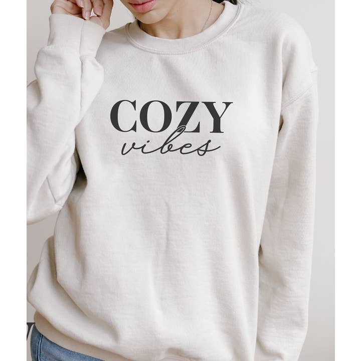 Peach Closet - Wholesale Graphic Sweatshirt - Women's - Cozy Vibes T-Shirt or Crew Sweatshirt1