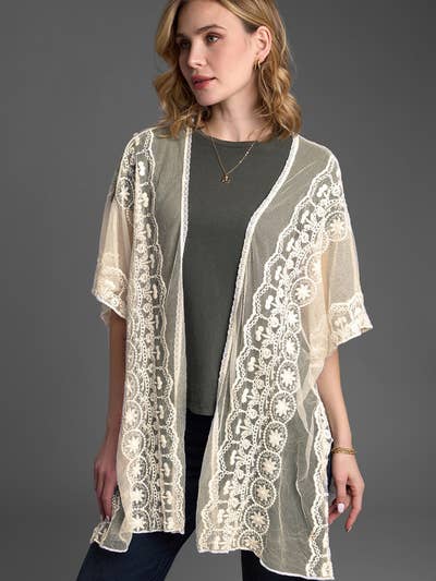 SAACHI - Wholesale Kimono - Women's - Lace Kimono