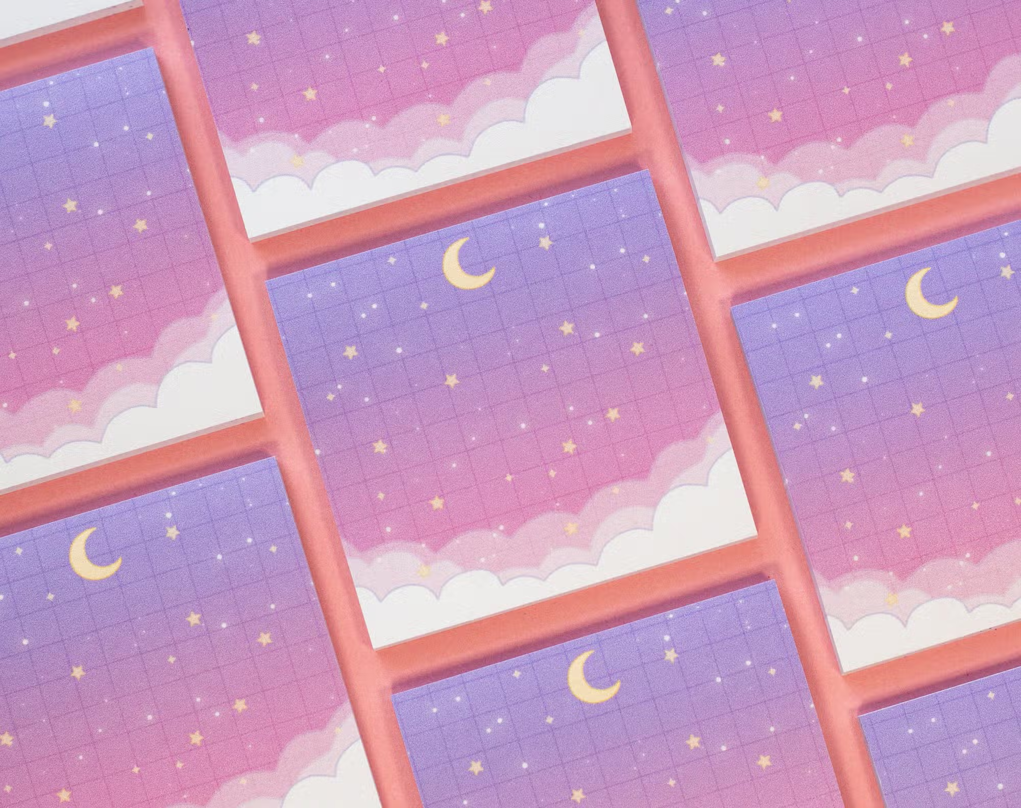 Golden Heart Stationery - Wholesale Sticky Notes - Starry Clouds Sticky Notes2