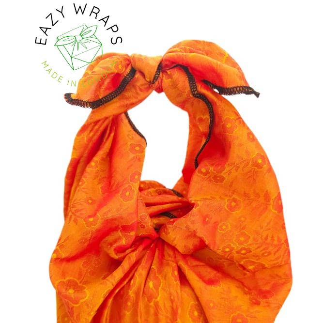 Eazywraps – wholesale Flat wrap – Pumpkin Patch/Two-Tone Gift Wrap/Sustainable fabric giftwrap0