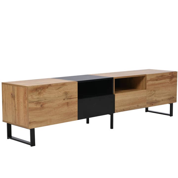 Urban Meuble - Wholesale Console Table - Modern TV stand with black and wood design and spacious storage space MODAI18