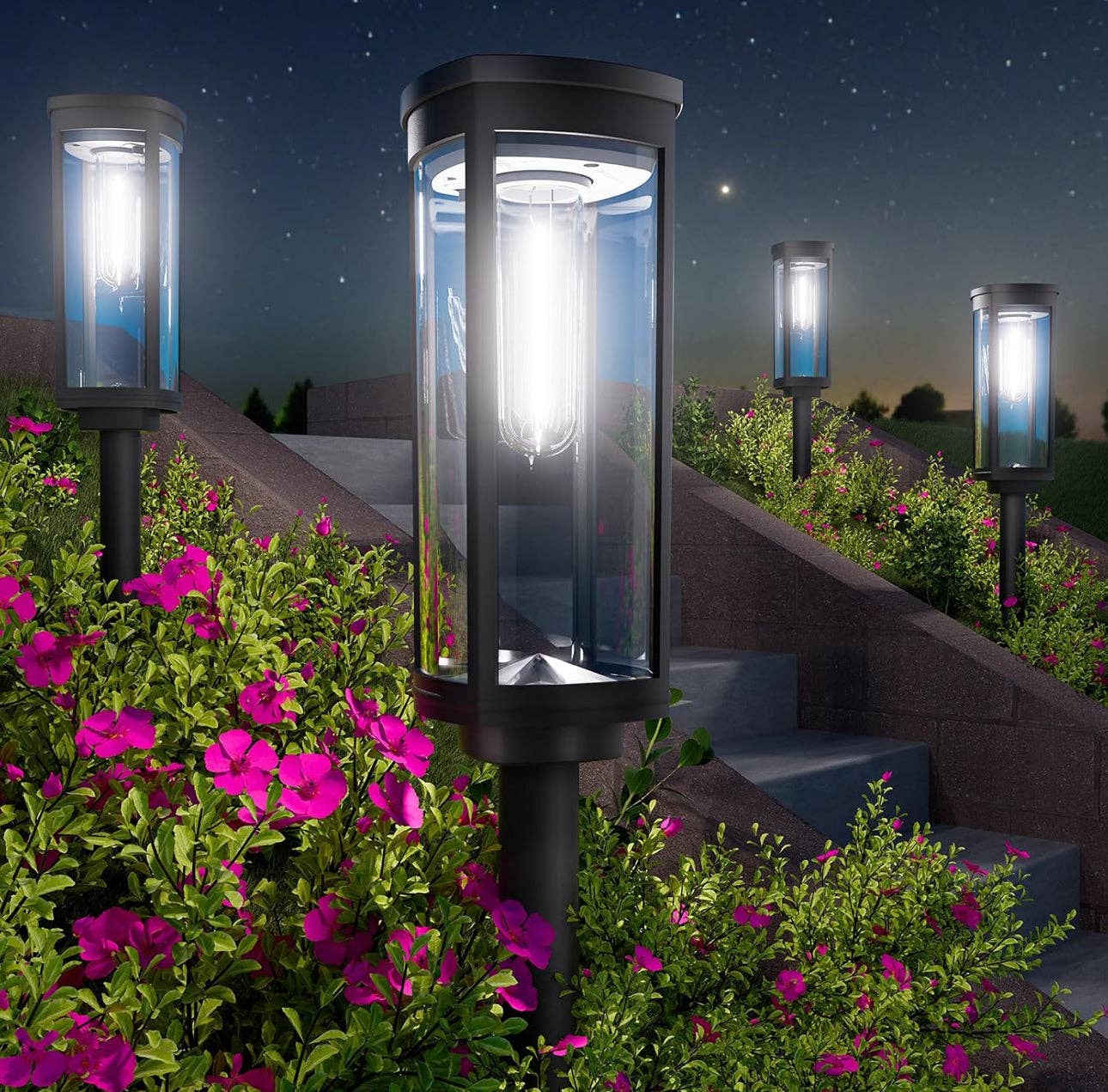 OutdoorSolarOutlet - Wholesale Outdoor/Lawn Light - SmartYard 15 Lumen Bright Solar Lights Outdoor Pathway Lights Waterproof IP65, Auto On/Off 4 Pack2