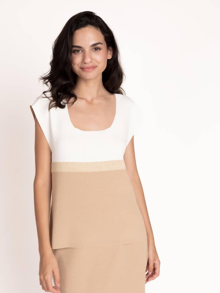 BICOLOR KNIT TOP B2B for wholesale by CMS Love