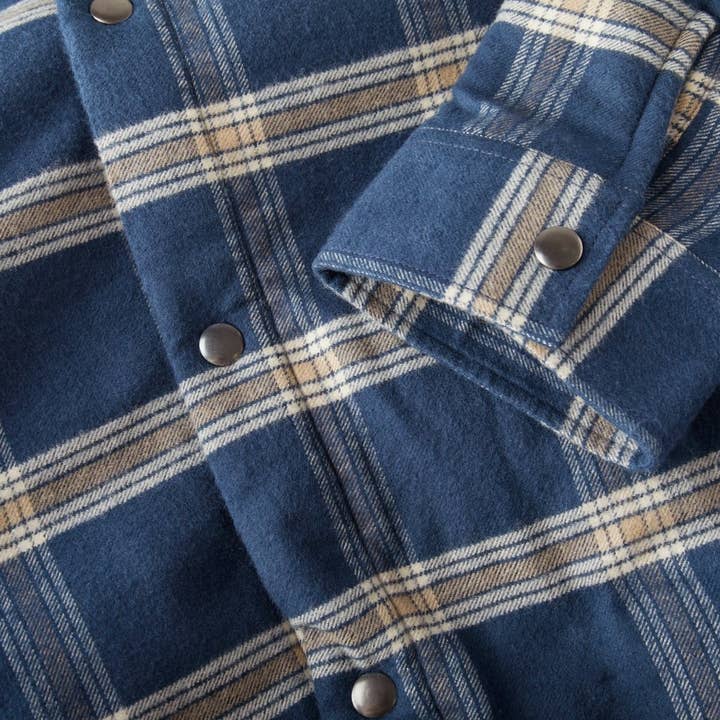 Deep Sea Plaid Ridge Sherpa Lined Flannel Jacket for wholesale on Faire6