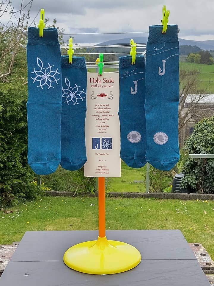 The Financial Fish, Matteüs 17, 27 voor wholesale door Holy Socks