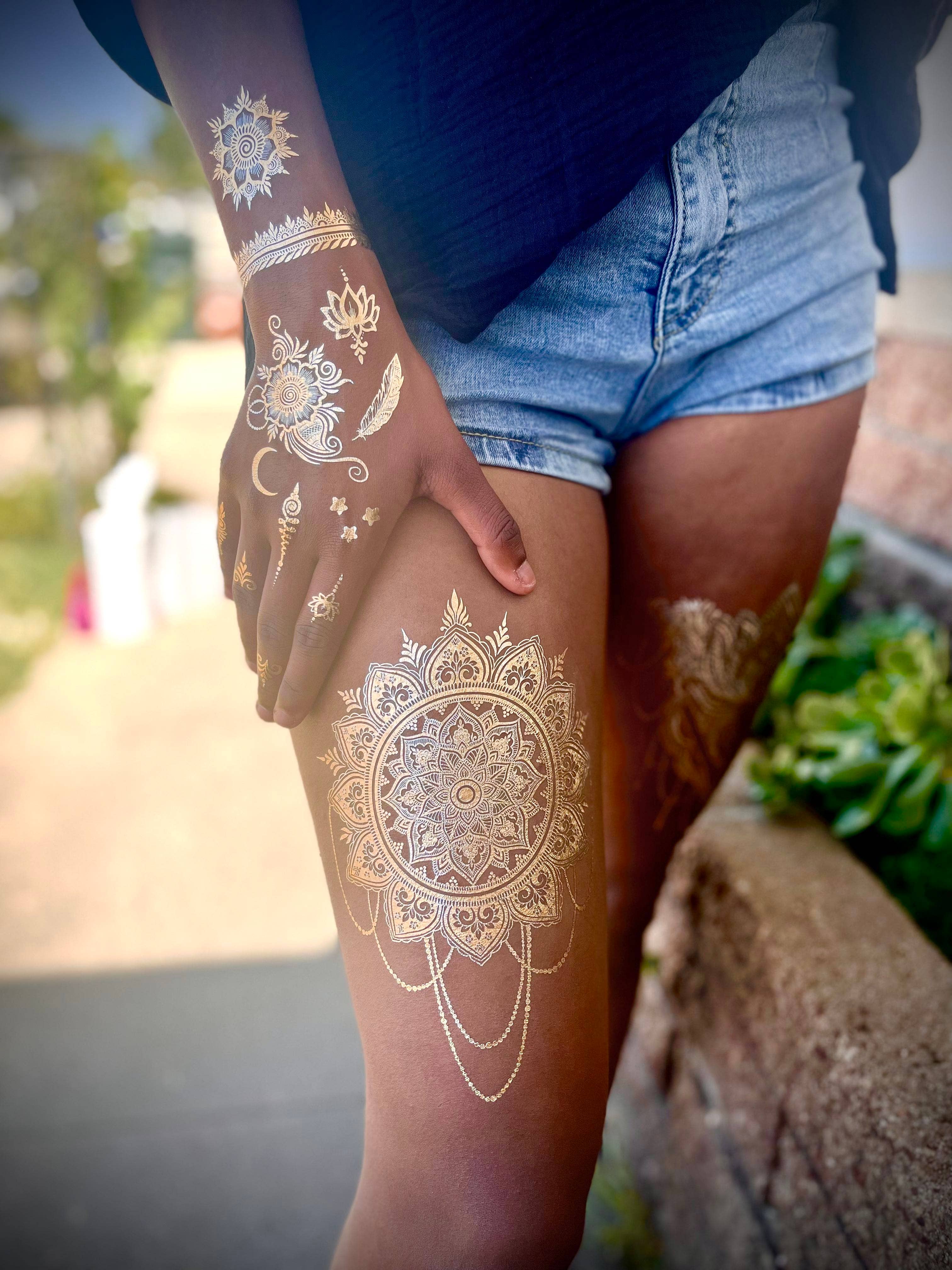 Gopi Henna – Großhandel Temporäre Tattoos – Goldfolien-Tattoo | Mandala1