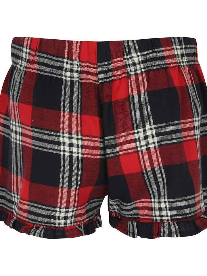Pierre Francis - Wholesale Korte broeken - Dames - SF - Tartan shorts met ruches voor dames