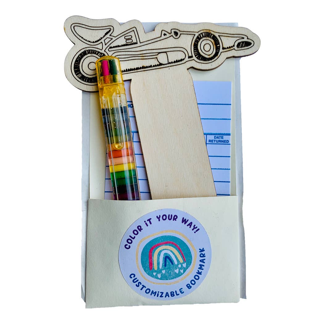 Sadie’s Moon - Wholesale Bookmark - Race Car DIY Color Your Own Bookmark2