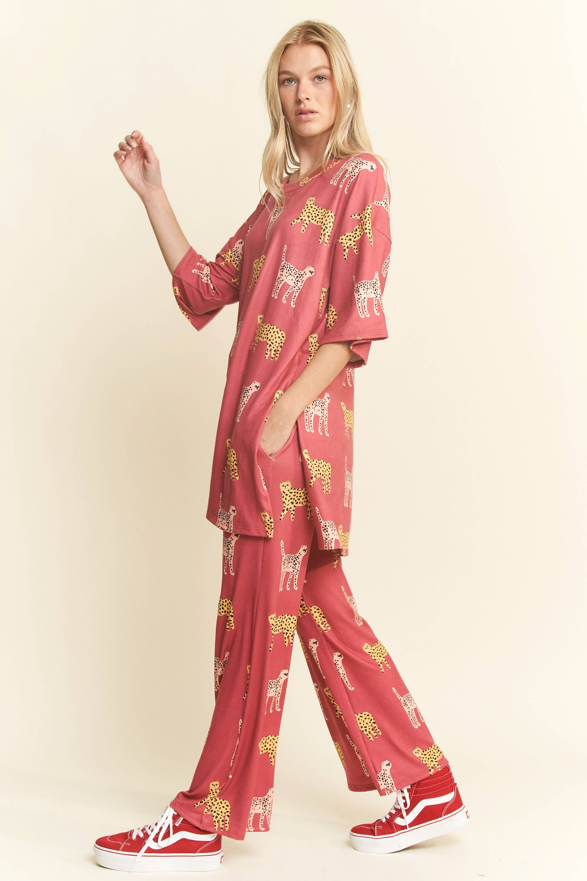 JADE BY JANE - Wholesale Lounge Set - Women's - CHEETAH PRINT TOP-BOTTOM SET4