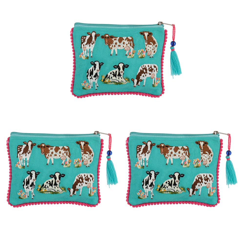 Karma Living - Vente Pochette – femme - 3ABPC23421_TLPK SET/3 POCHETTES MULTI-VACHES 6x80