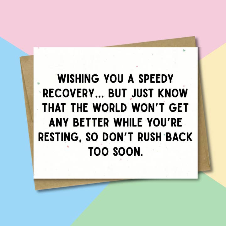 Bitter Ink Studio - Wholesale Get Well Card - Get Well - Speedy Recovery0