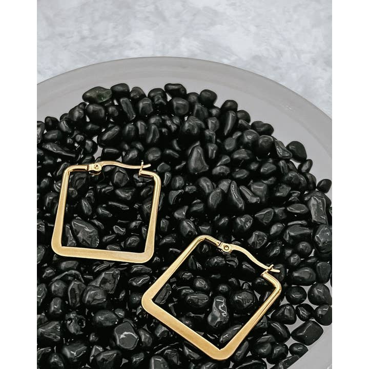 BELJOY - Wholesale Hoop Earrings - Eudora Square Hoop Earrings3