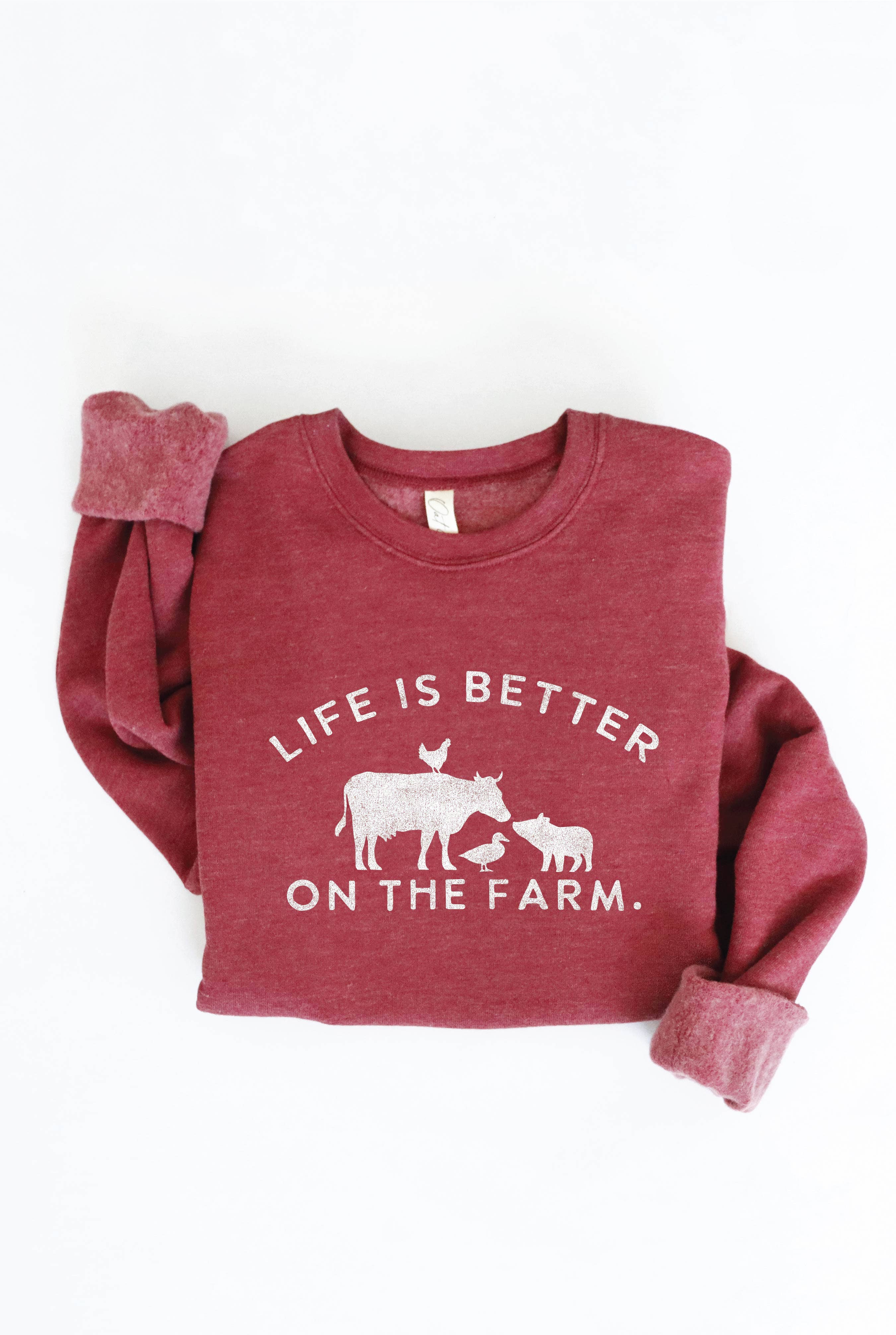 OAT COLLECTIVE - Wholesale Graphic Sweatshirt - Women's - LIFE IS BETTER ON THE FARM Graphic Sweatshirt11