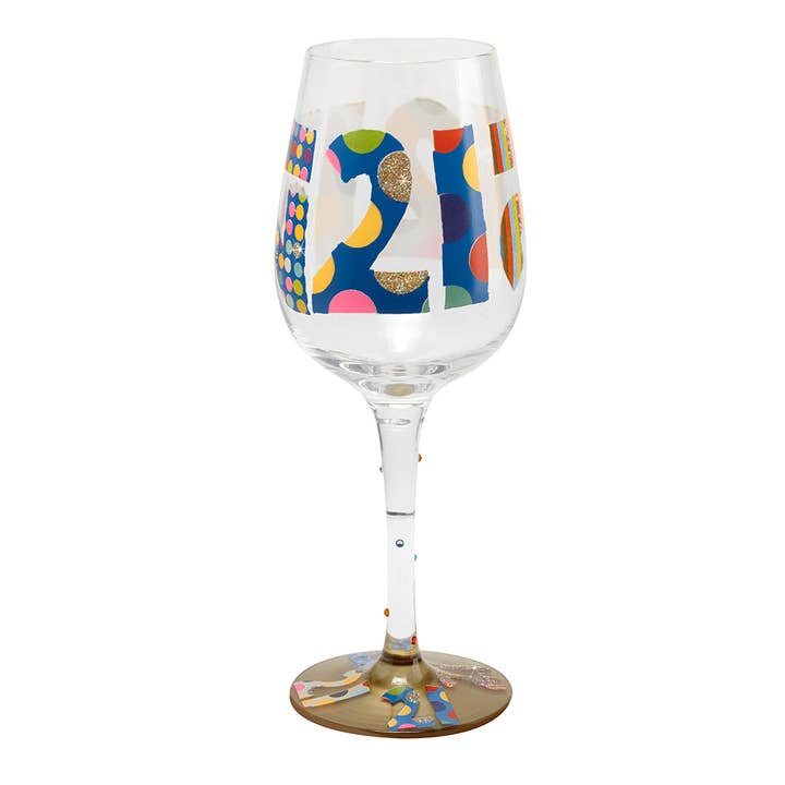 Verre à vin du 21e anniversaire (Papersalad) pour la vente par Gaeltag USA LLC
