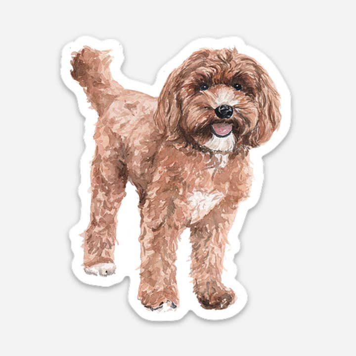 Goldendoodle Vinyl Sticker for wholesale by The Scribblist